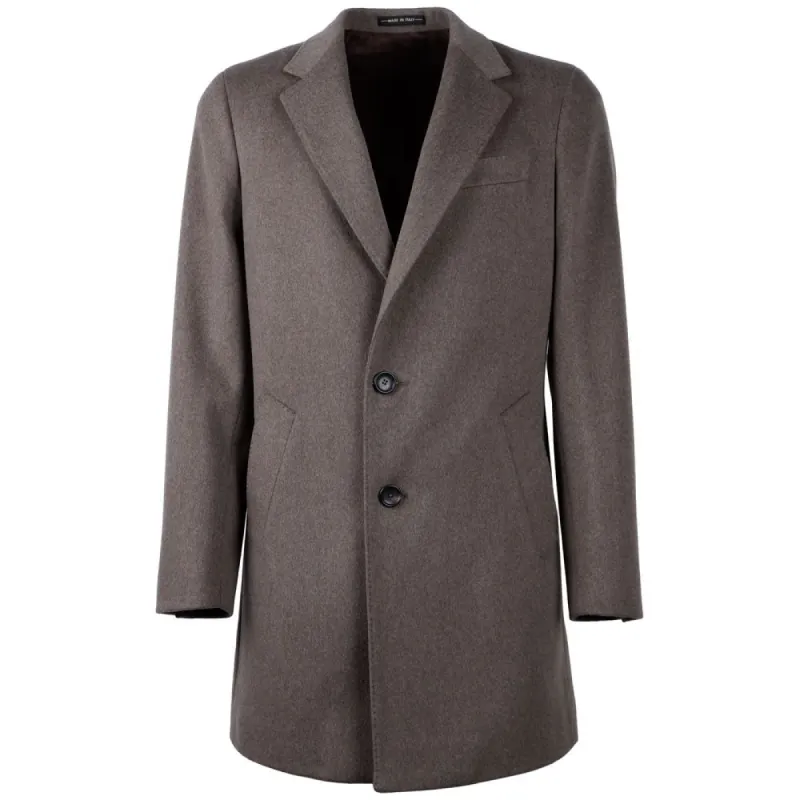 Elegant Virgin Wool Men's Brown Coat sold by Louxly