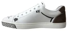 Sleek White Leather Casual Sneakers sold by Louxly