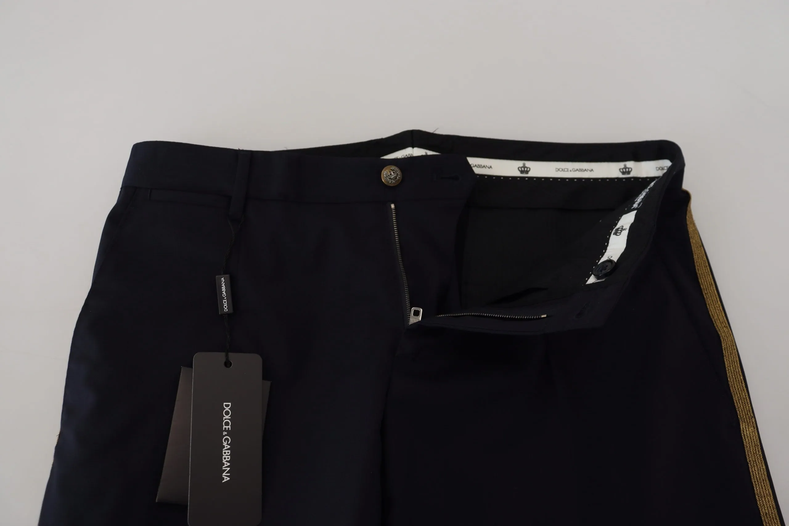 Elegant Black Wool-Blend Trousers sold by Louxly product image thumbnail 5