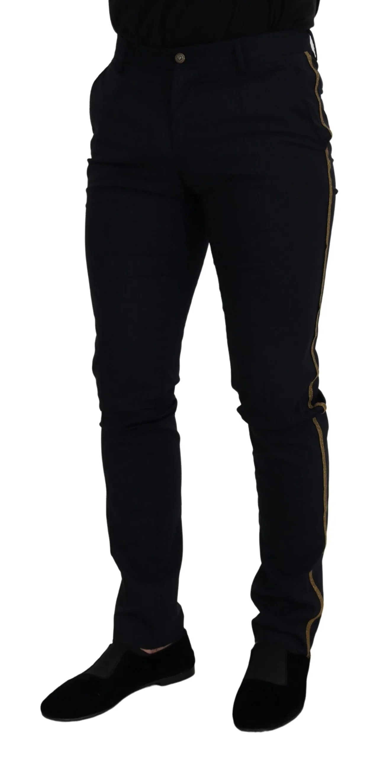 Elegant Black Wool-Blend Trousers sold by Louxly product image thumbnail 2