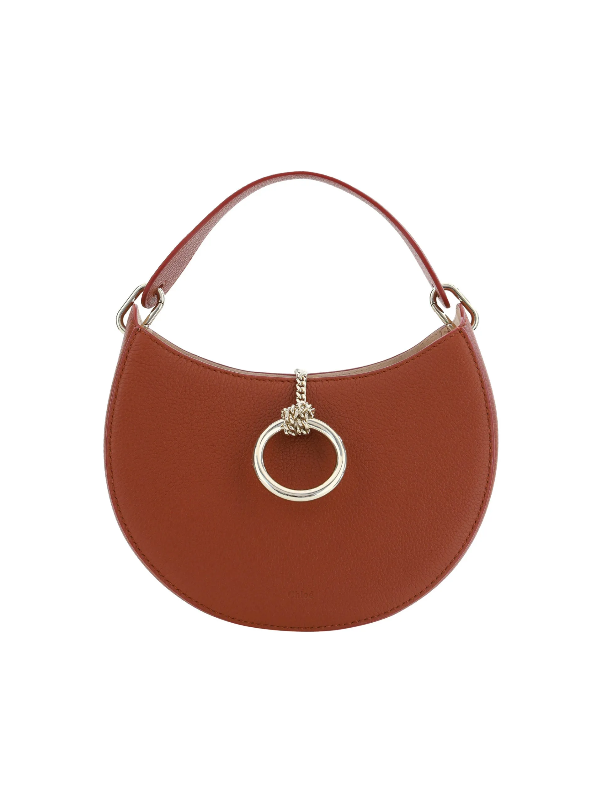 Sepia Brown Small Arlène Leather Shoulder Bag sold by Louxly