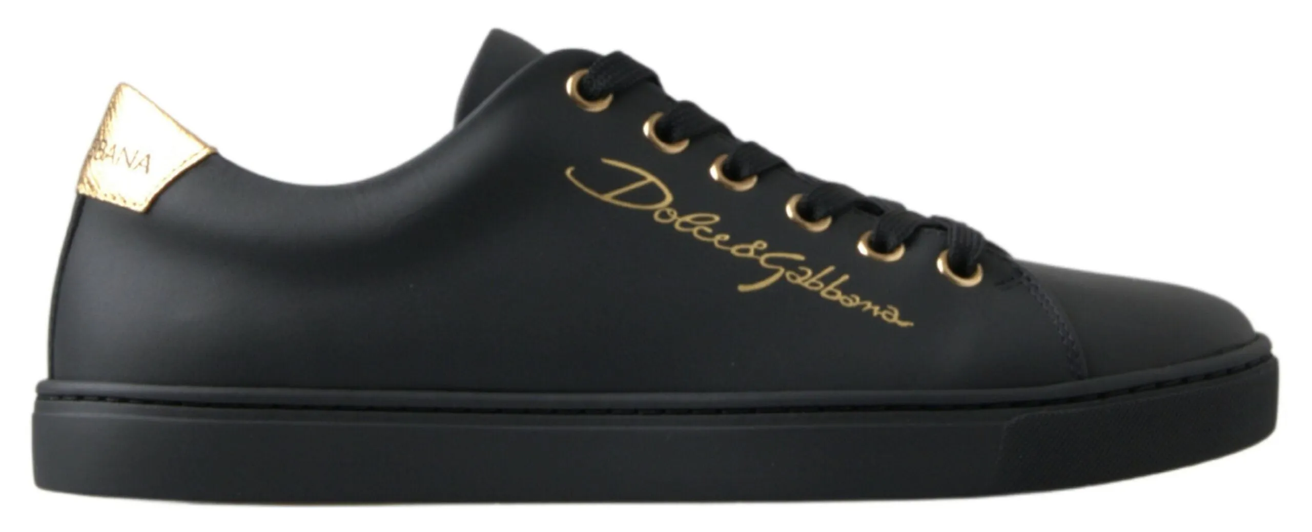 Black Gold Leather Classic Sneakers sold by Louxly