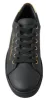 Black Gold Leather Classic Sneakers sold by Louxly