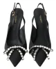 Embellished Black Slingback Heels Pumps sold by Louxly