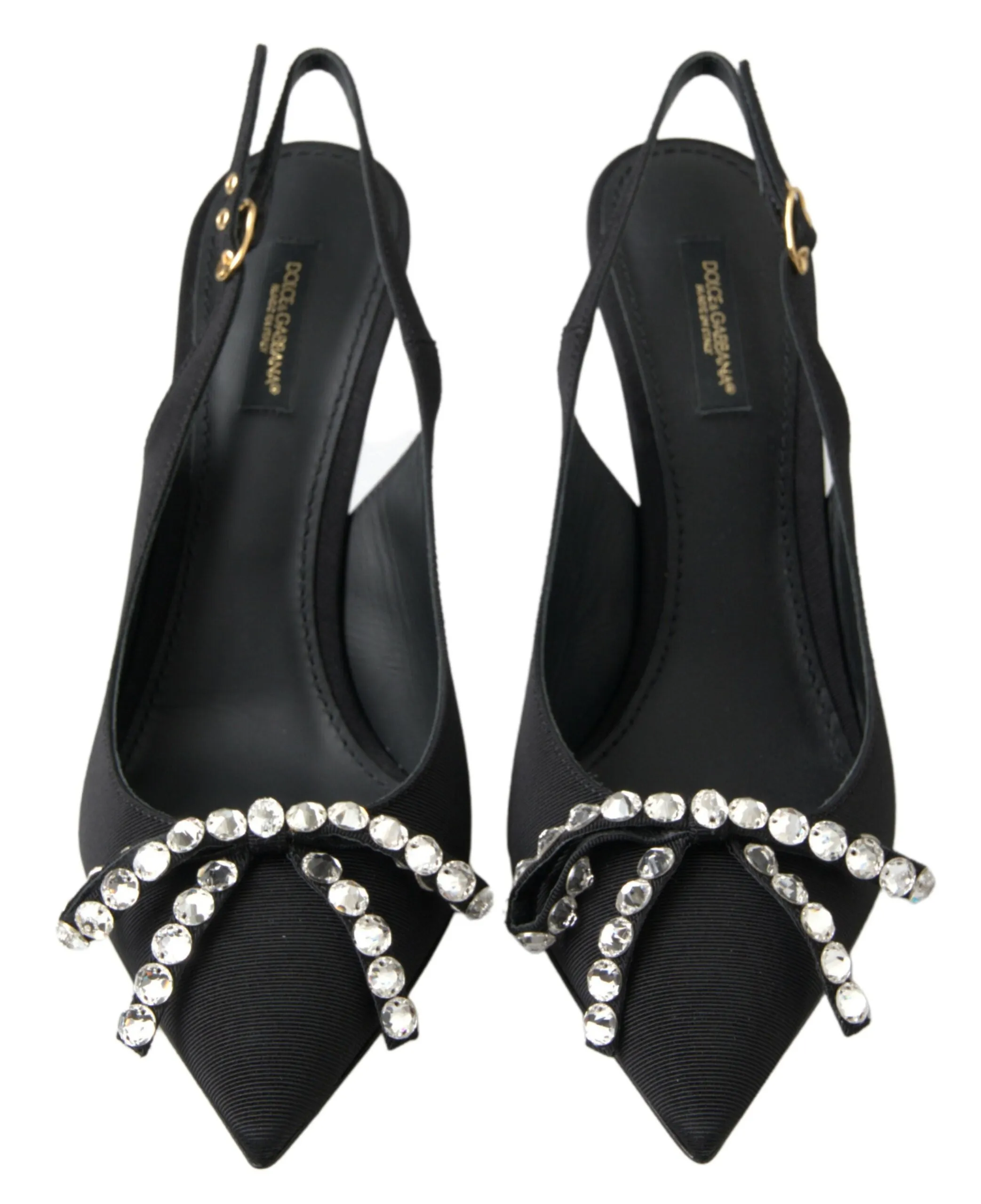 Embellished Black Slingback Heels Pumps sold by Louxly product image thumbnail 4