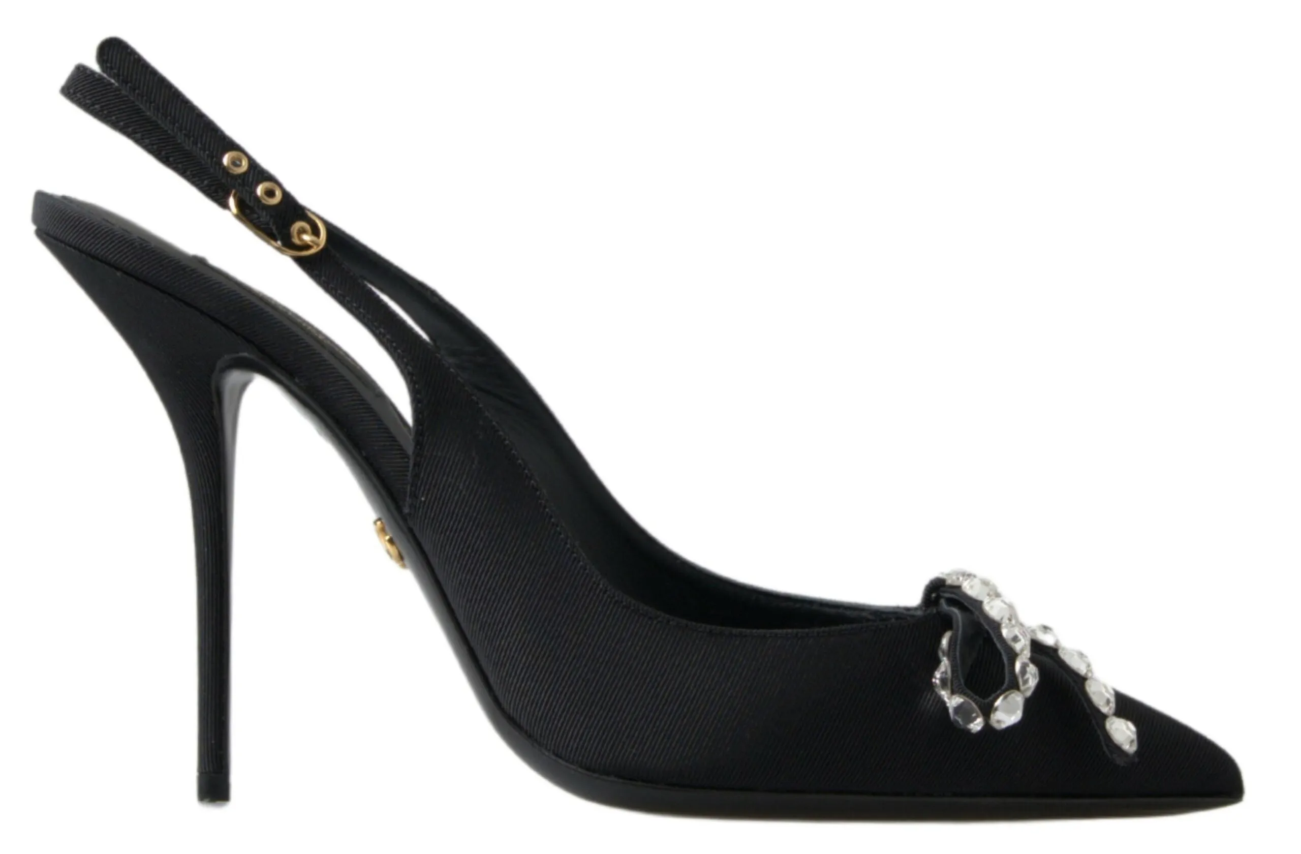 Embellished Black Slingback Heels Pumps sold by Louxly