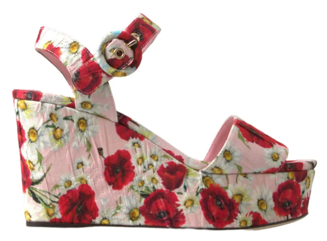 Floral Ankle Strap Wedge Sandals sold by Louxly