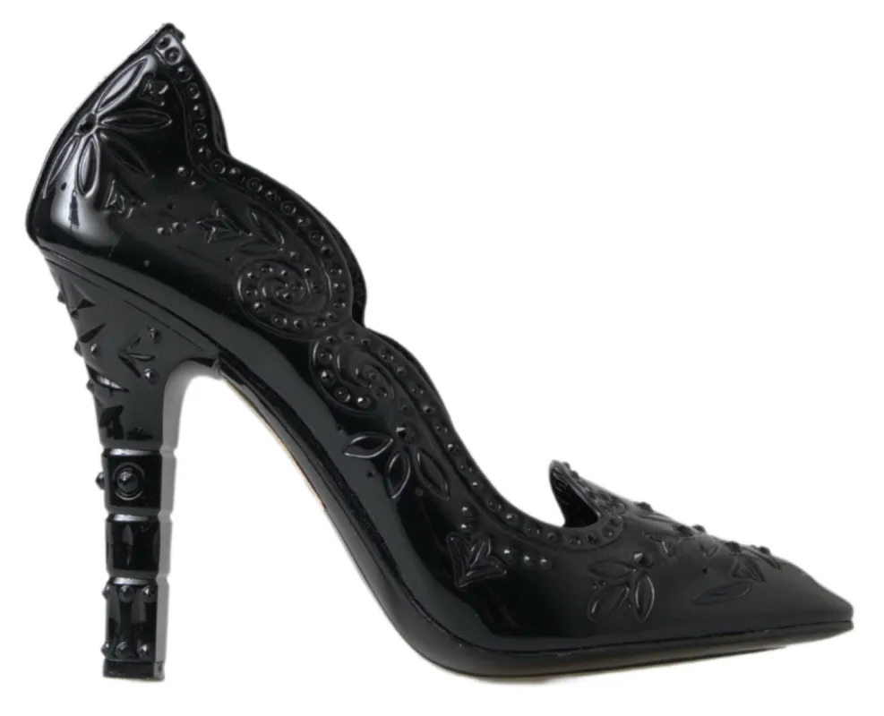 Elegant Black Crystal Cinderella Pumps sold by Louxly