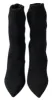 Elegant Black Viscose Mid-Calf Boots sold by Louxly