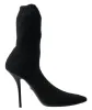 Elegant Black Viscose Mid-Calf Boots sold by Louxly