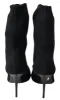 Elegant Black Viscose Mid-Calf Boots sold by Louxly