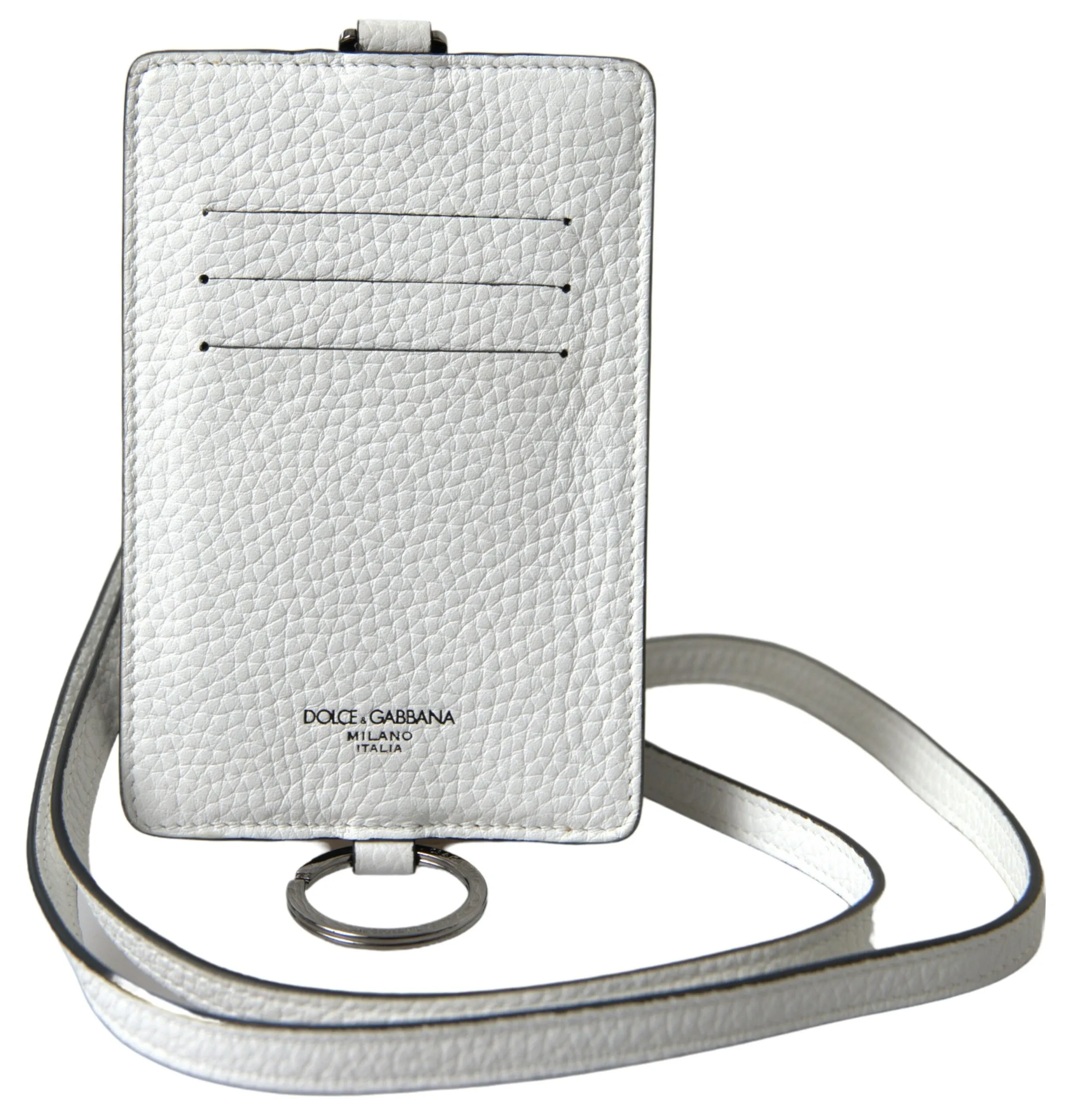 Elegant White Leather Cardholder Lanyard sold by Louxly