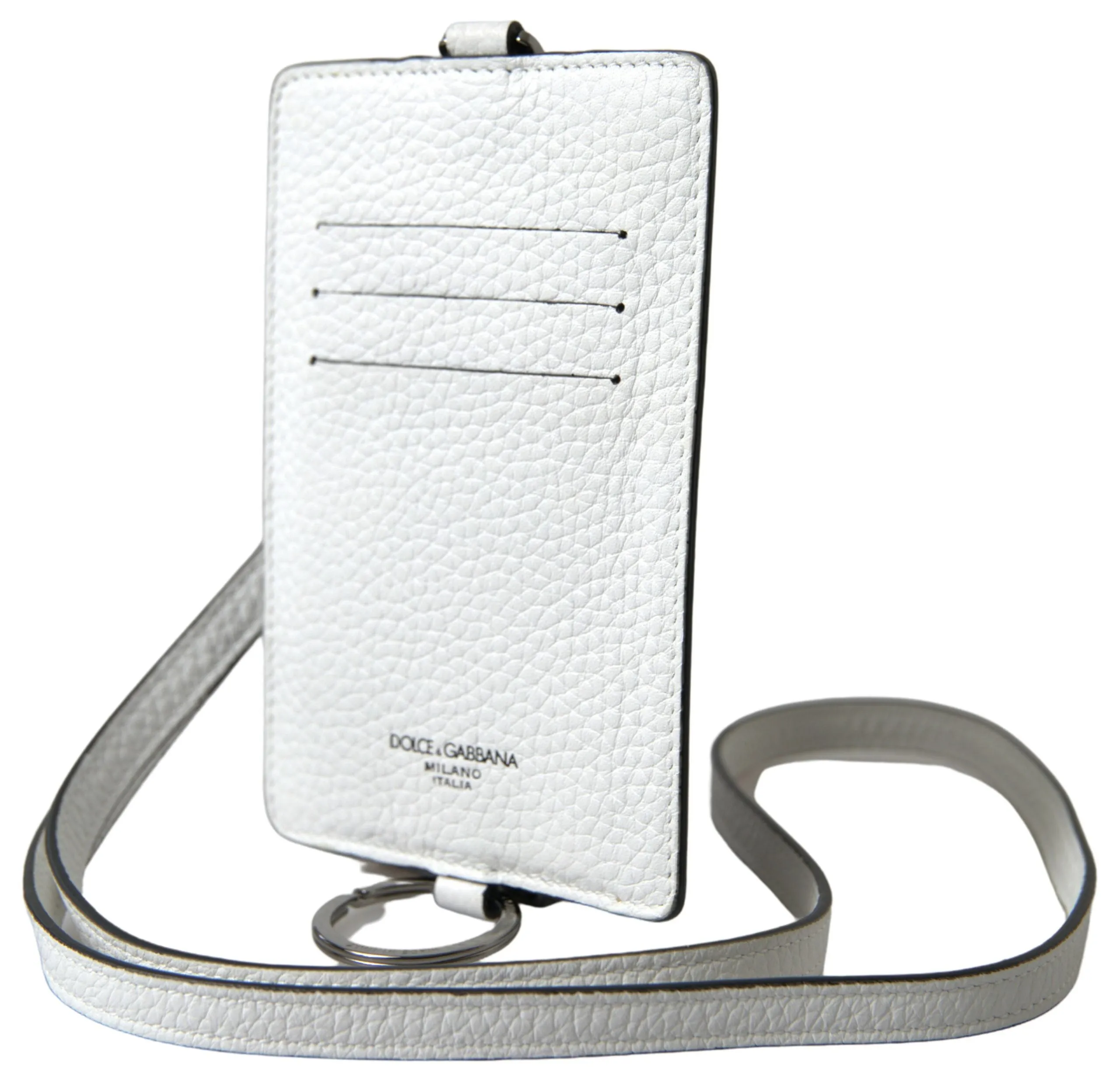 Elegant White Leather Cardholder Lanyard sold by Louxly product image thumbnail 2