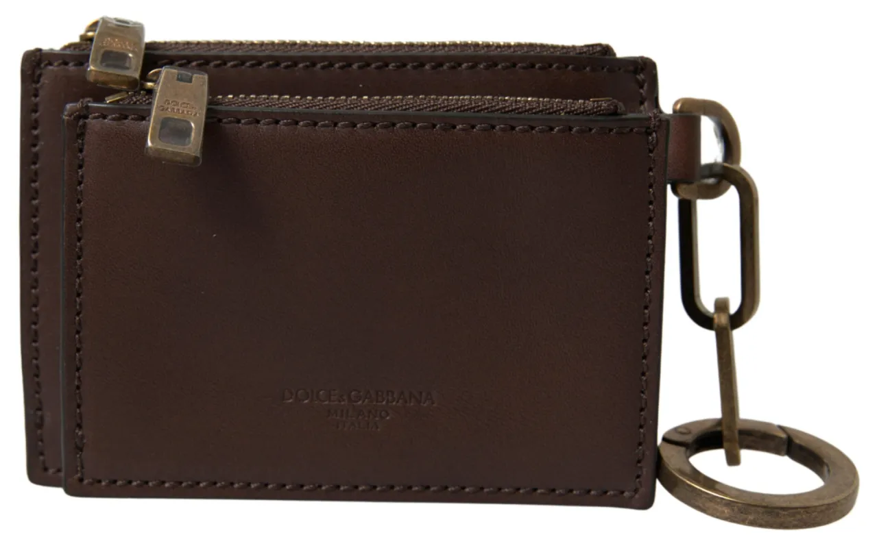 Elegant Brown Leather Coin Purse Wallet sold by Louxly