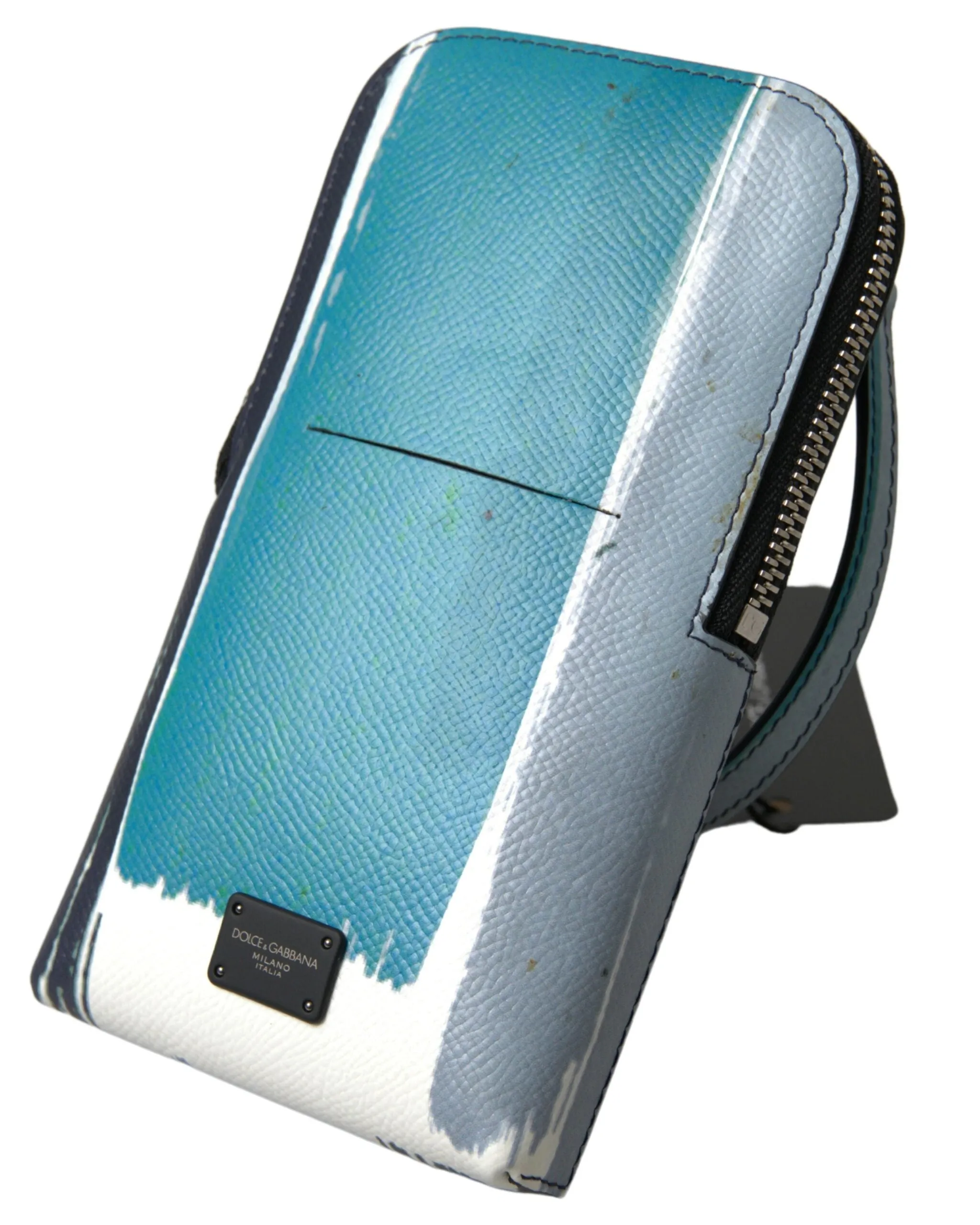 Elegant Leather Crossbody Phone Bag in Blue & White sold by Louxly product image thumbnail 2