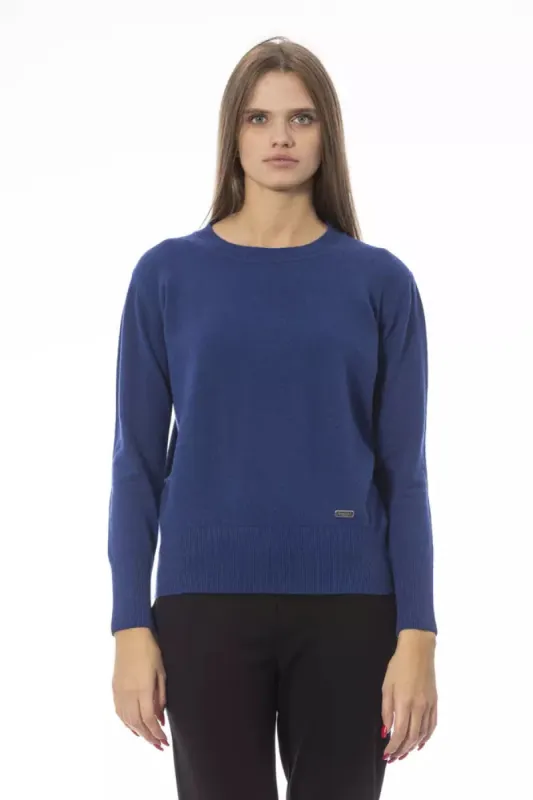 Blue Wool Women Sweater sold by Louxly