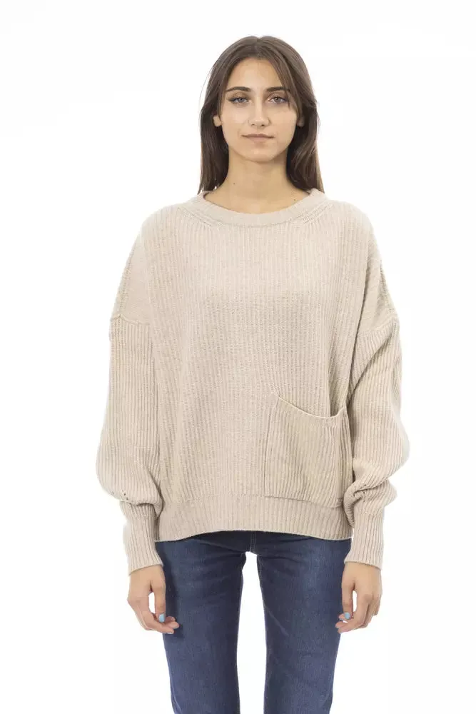 Beige Wool Women Sweater sold by Louxly