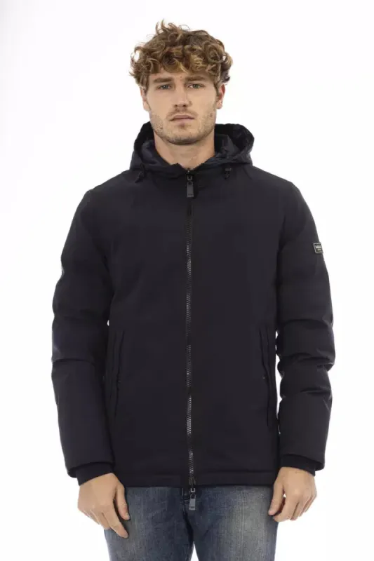 Blue Polyester Men Jacket sold by Louxly