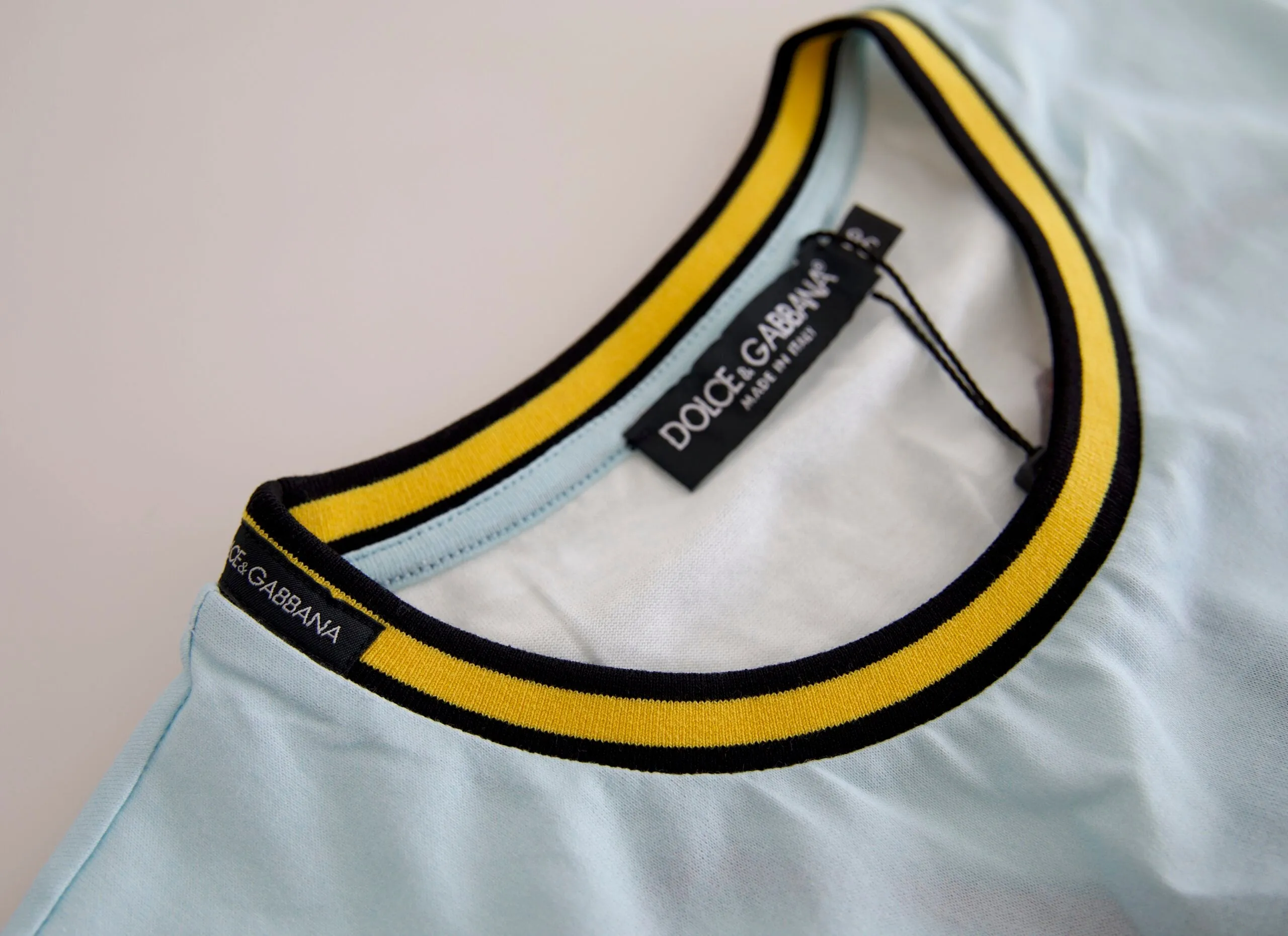 Elegant Light Blue Crew Neck T-Shirt sold by Louxly product image thumbnail 3