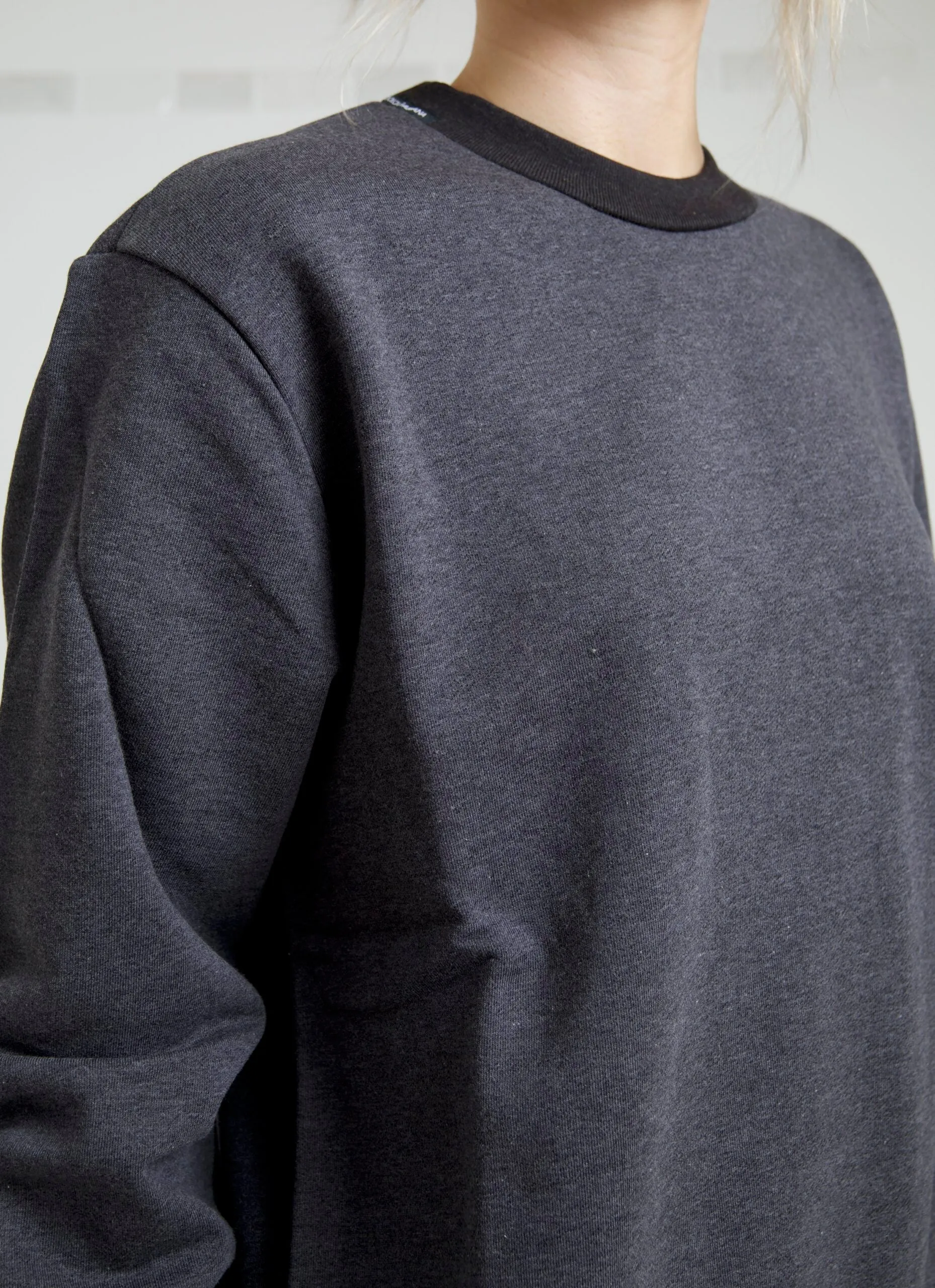 Elegant Dark Gray Crew Neck Sweater sold by Louxly