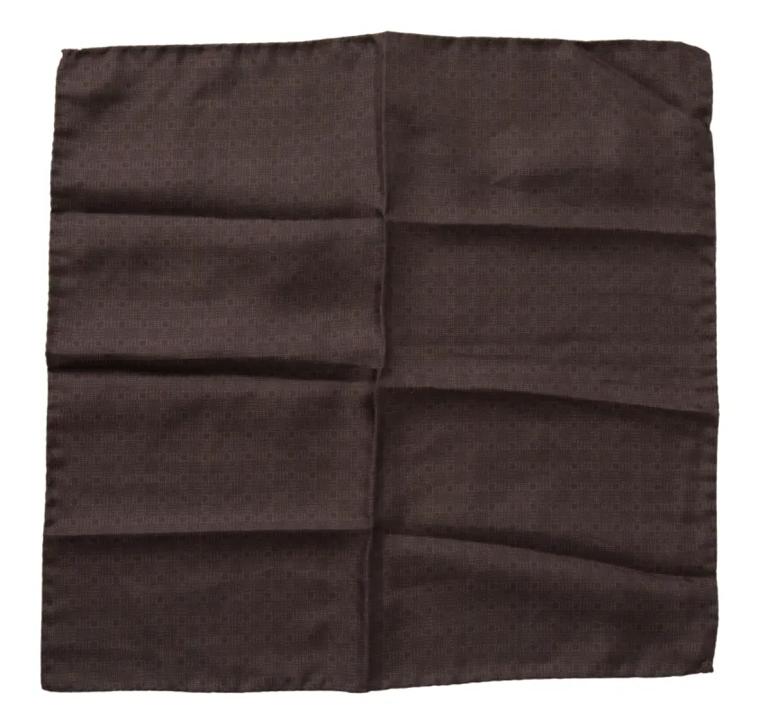 Elegant Silk Men's Square Scarf in Rich Brown sold by Louxly