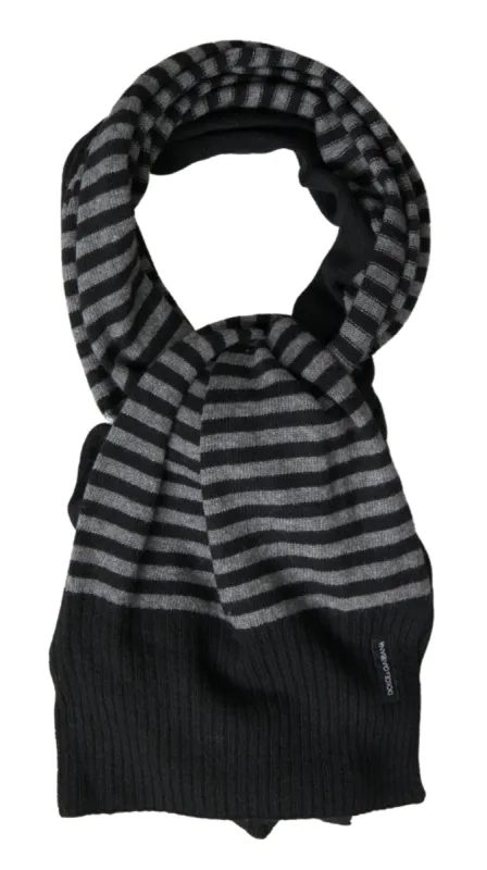 Elegant Striped Wool Blend Men's Scarf sold by Louxly