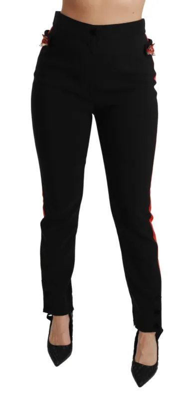 Chic High Waist Skinny Pants in Black sold by Louxly