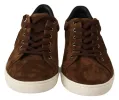 Elegant Leather Casual Sneakers in Brown sold by Louxly