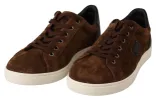 Elegant Leather Casual Sneakers in Brown sold by Louxly