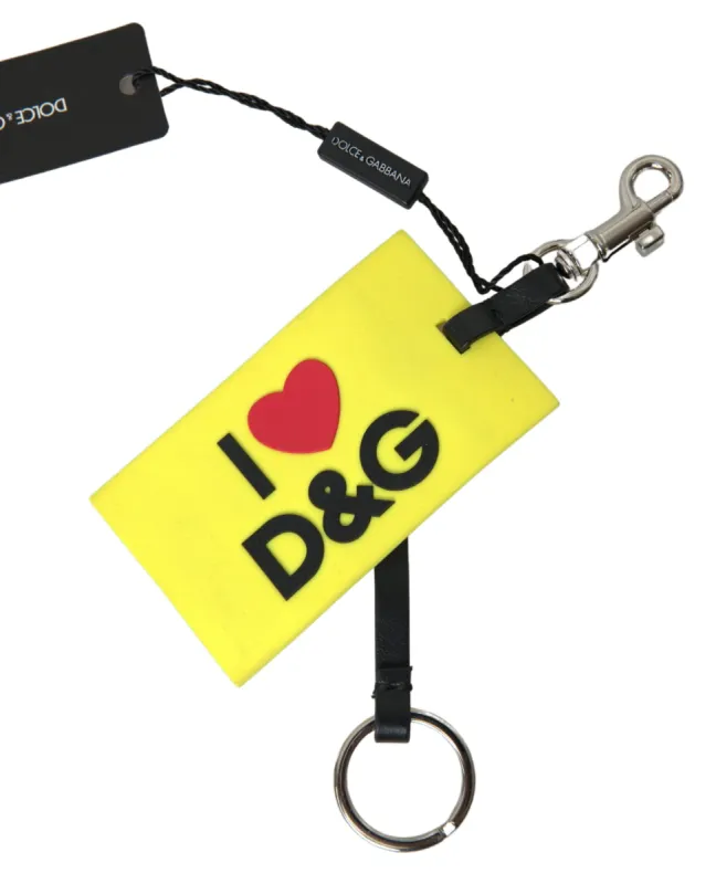 Chic Yellow Keyring with Logo Hardware sold by Louxly