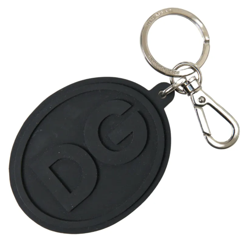 Elegant Black Rubber and Brass Keychain sold by Louxly