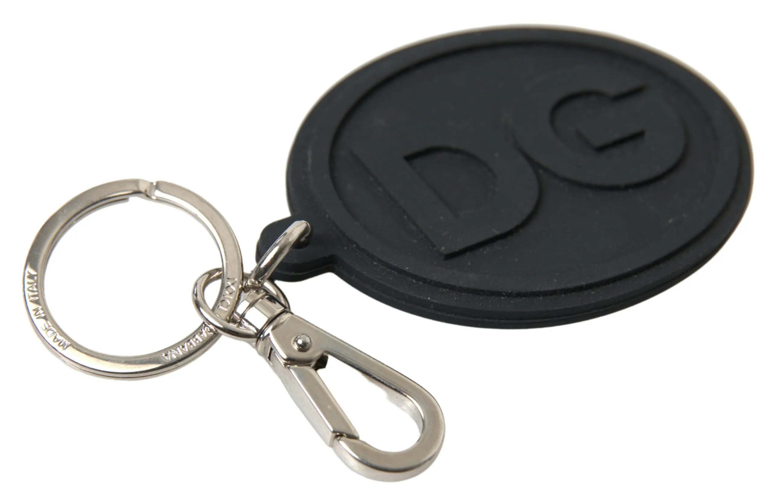 Elegant Black Rubber and Brass Keychain sold by Louxly product image thumbnail 2