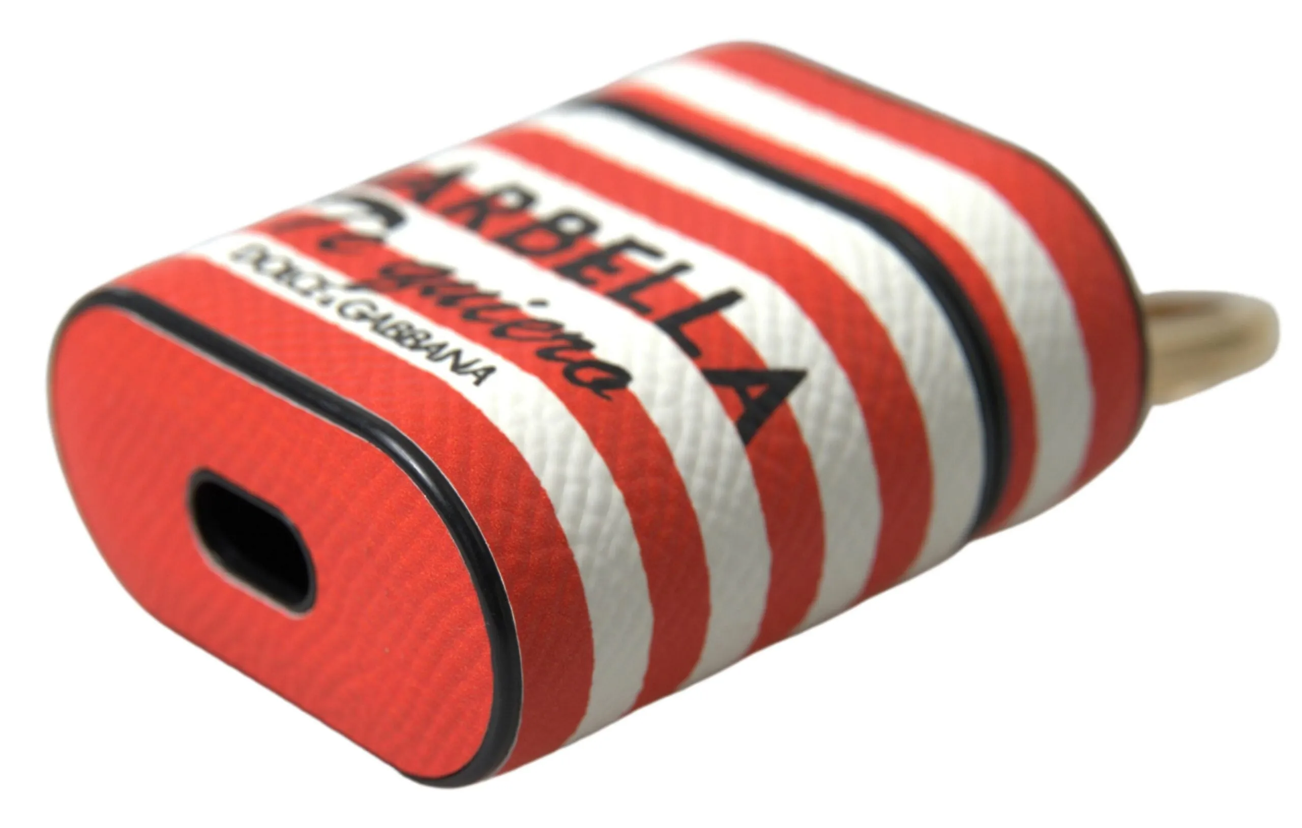 Chic Orange Striped Leather Airpods Case sold by Louxly product image thumbnail 2