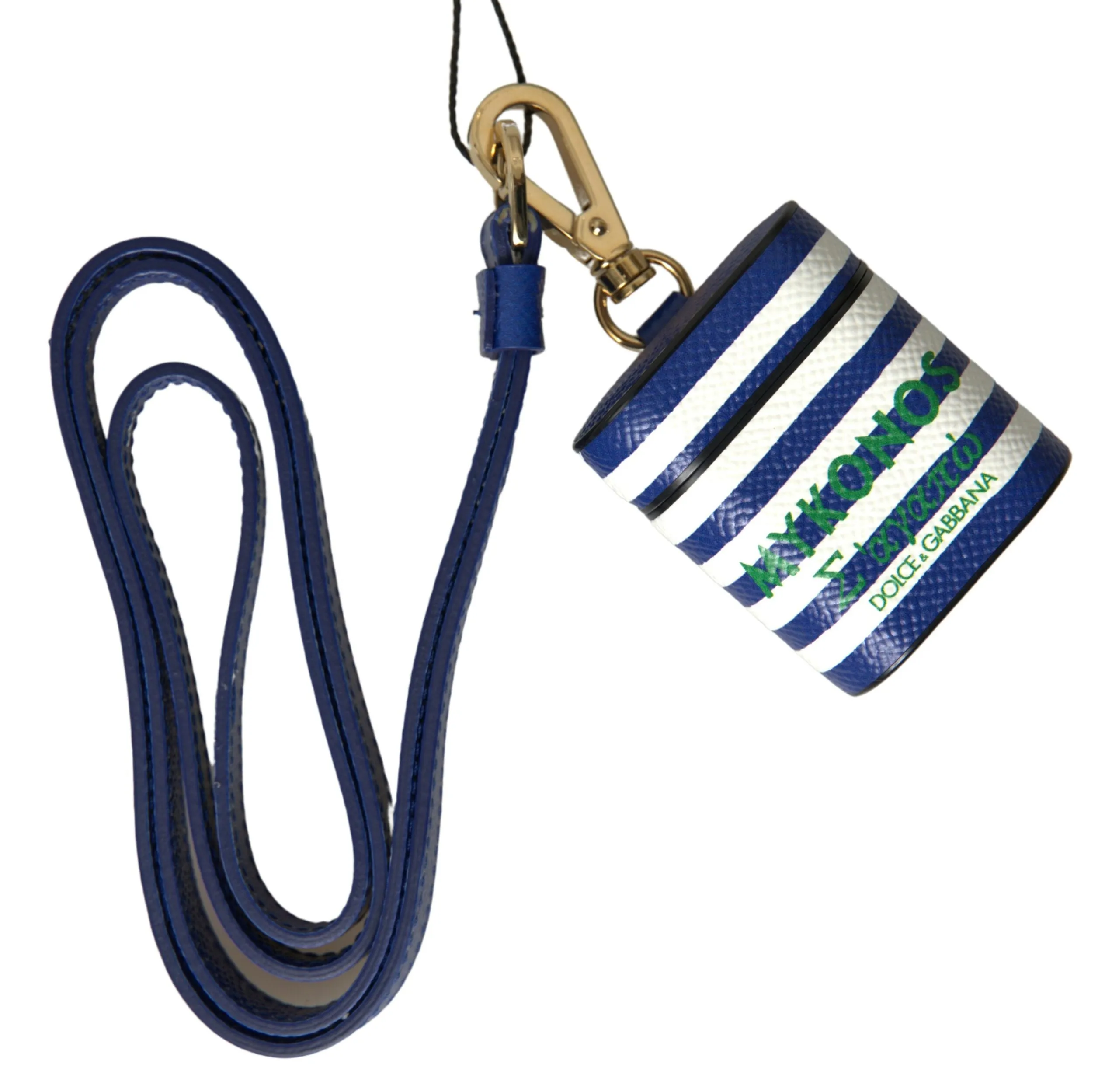 Chic Blue Striped Leather Airpods Case sold by Louxly product image thumbnail 3