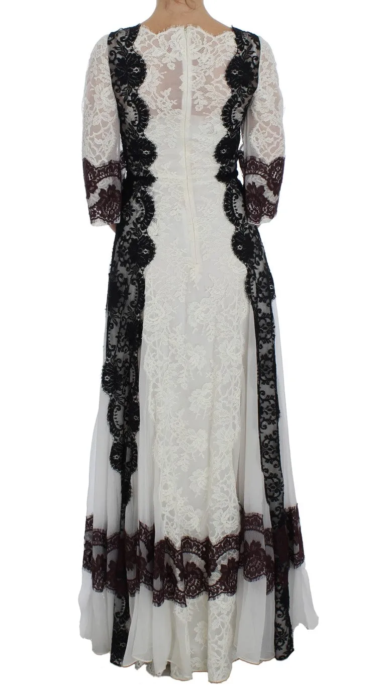 Floral Lace Silk Blend Maxi Dress sold by Louxly product image thumbnail 3