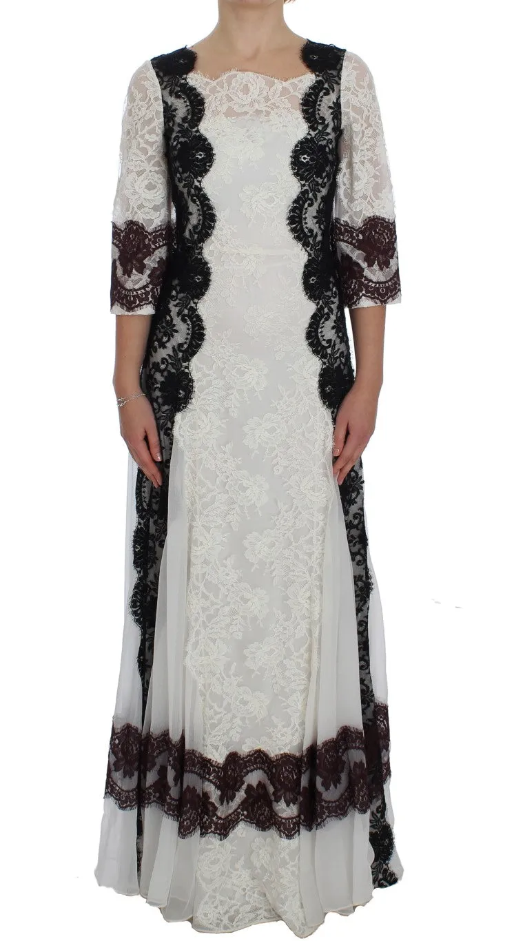 Floral Lace Silk Blend Maxi Dress sold by Louxly