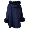 Elegant Virgin Wool Short Coat with Fur Detail sold by Louxly