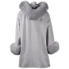 Elegant Wool Short Coat with Fur Accents sold by Louxly