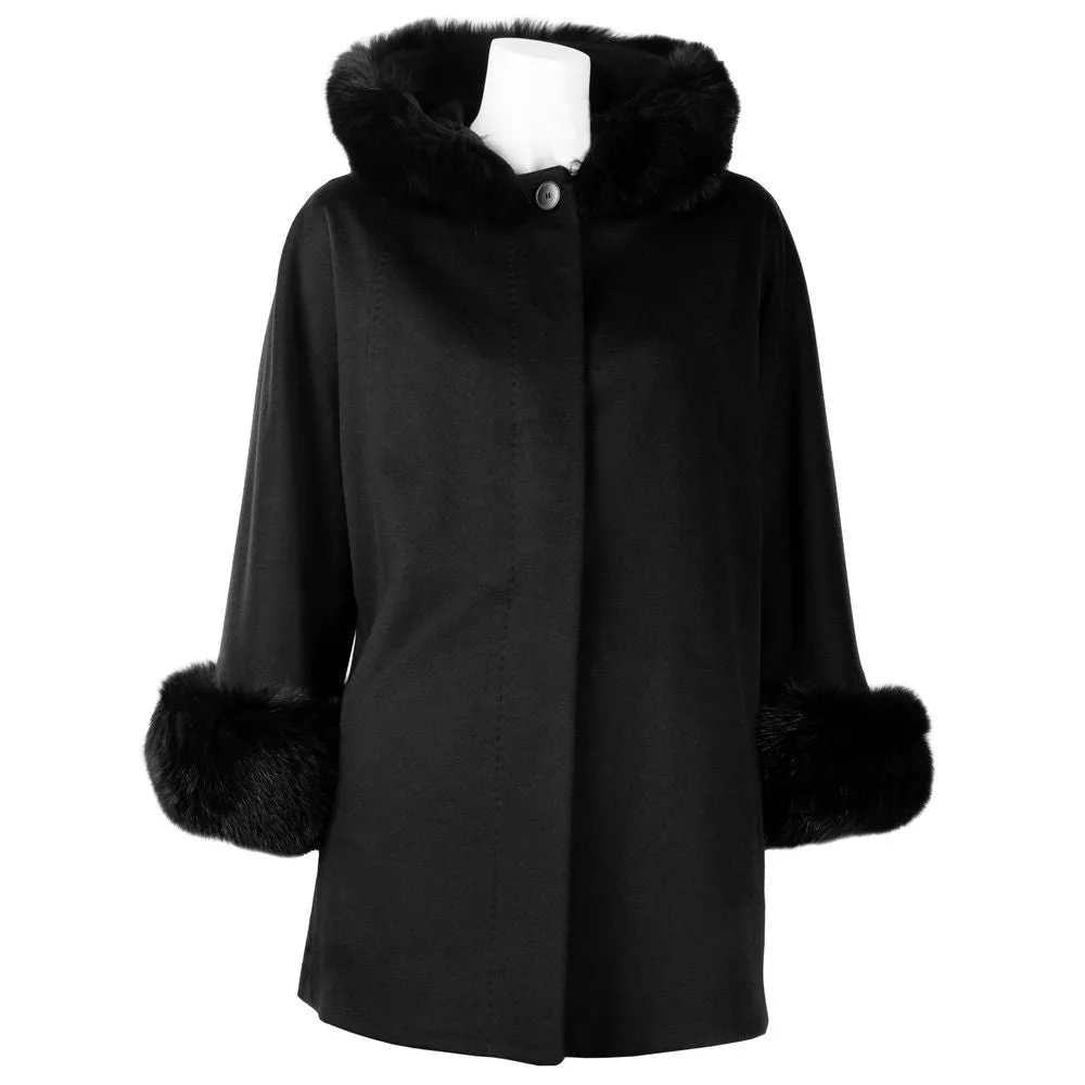Black Wool Women Coat sold by Louxly