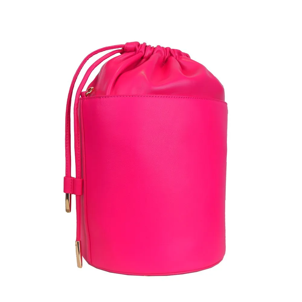 Fuchsia Elegance Leather Bucket Bag sold by Louxly product image thumbnail 2