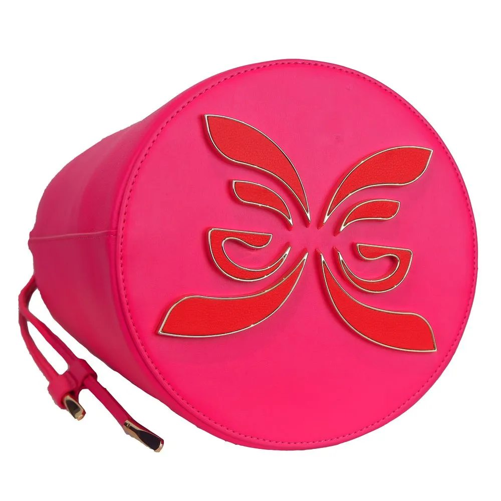 Fuchsia Elegance Leather Bucket Bag sold by Louxly product image thumbnail 3
