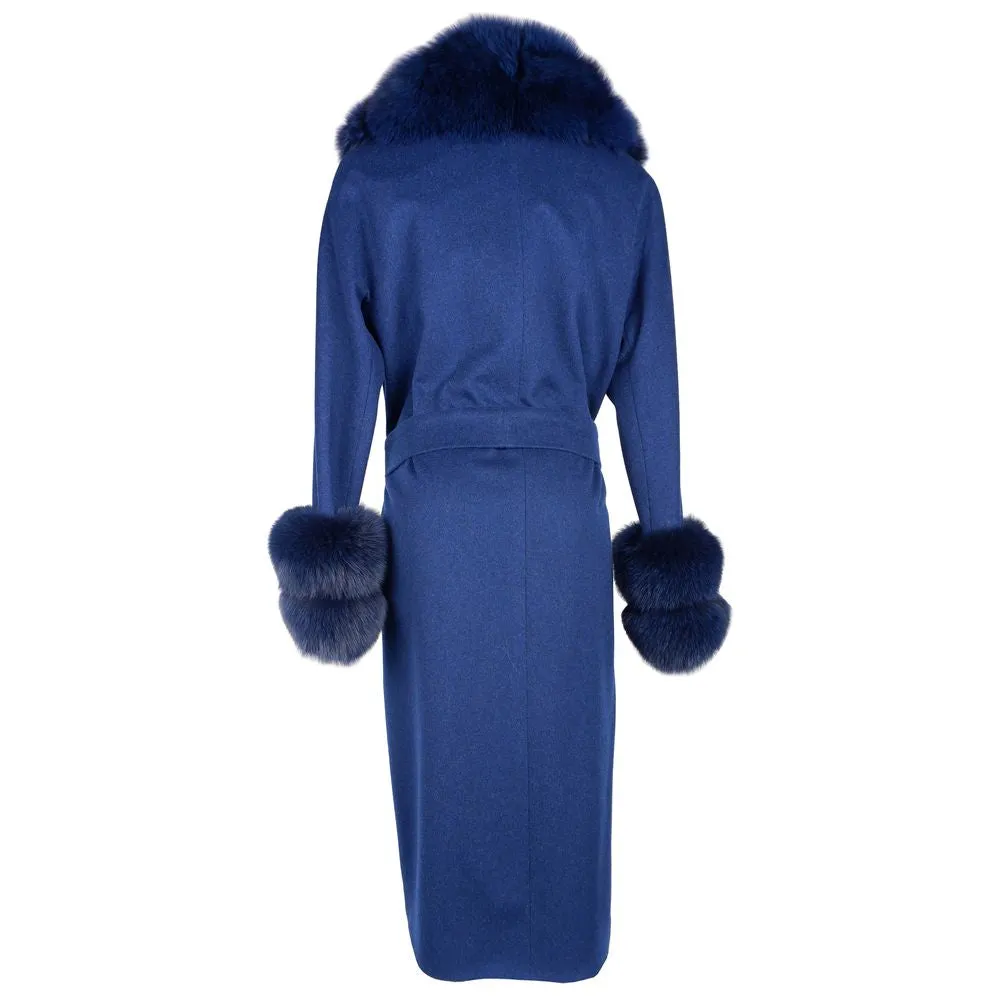 Elegant Wool Coat with Luxe Fox Fur Trim sold by Louxly product image thumbnail 2