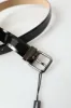 Elegant Black Leather Belt with Metal Buckle sold by Louxly