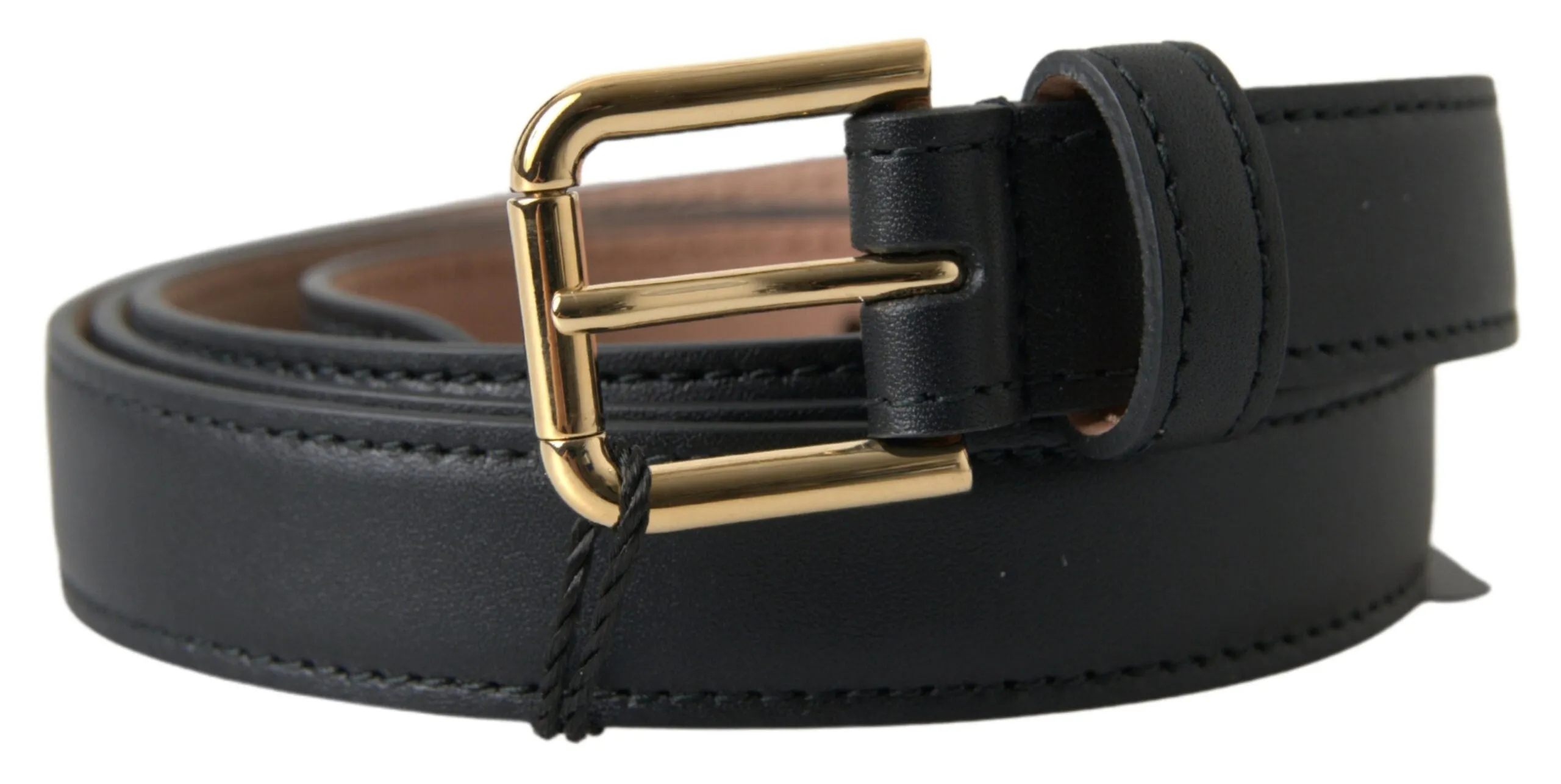 Elegant Italian Leather Belt with Metal Buckle sold by Louxly