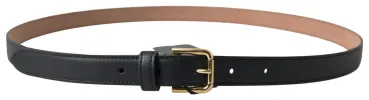 Elegant Italian Leather Belt with Metal Buckle sold by Louxly