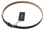 Elegant Italian Leather Belt with Metal Buckle sold by Louxly