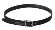 Elegant Black Leather Belt with Metal Buckle sold by Louxly