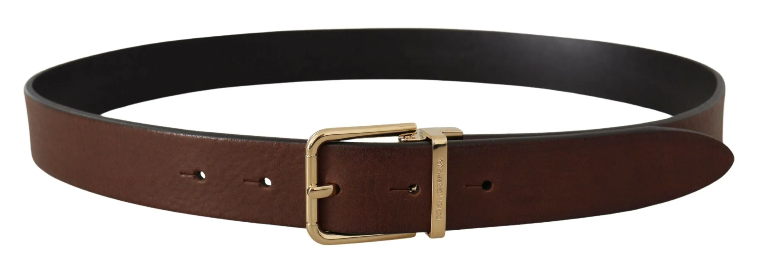 Elegant Brown Leather Belt with Metal Buckle sold by Louxly product image thumbnail 3