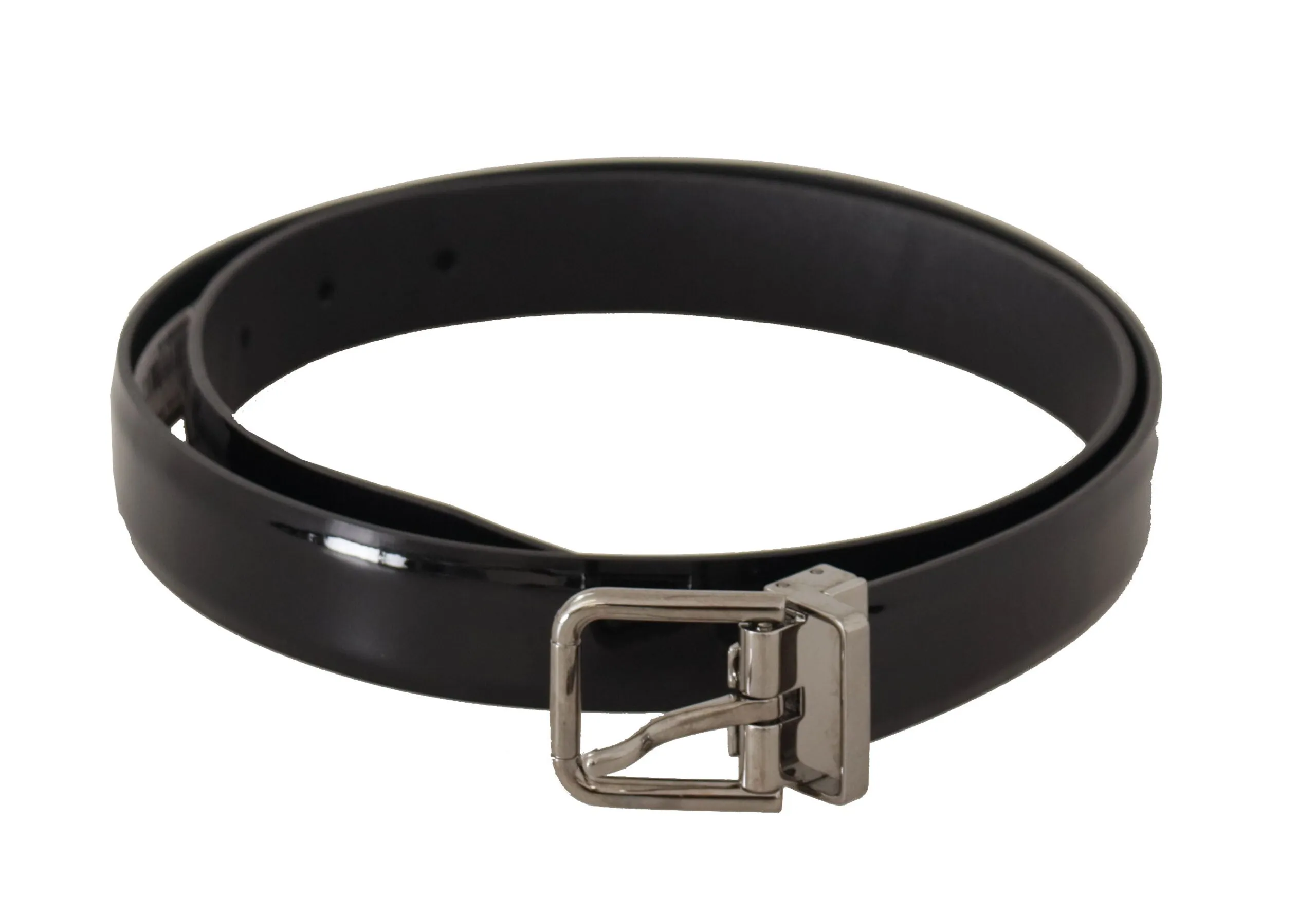 Elegant Black Leather Belt with Metal Buckle sold by Louxly