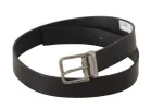 Elegant Black Leather Belt with Metal Buckle sold by Louxly